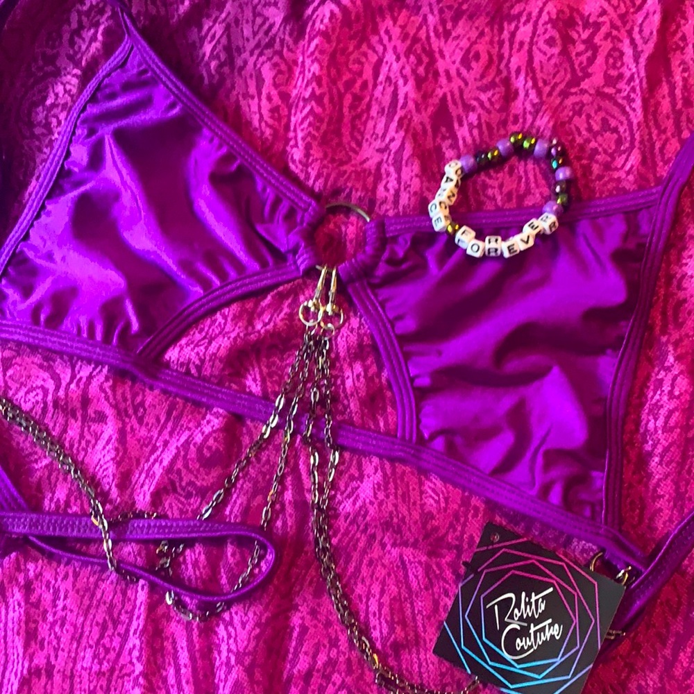 Rolita Couture Purple Chain Rave Top WITH TAGS